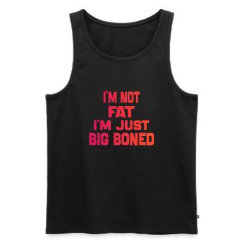 Ich bin nicht fett, ich bin nur dickknochig, lustig Zitat - Männer Premium Bio Tank Top - Schwarz - Vorne - Michal (187cm)