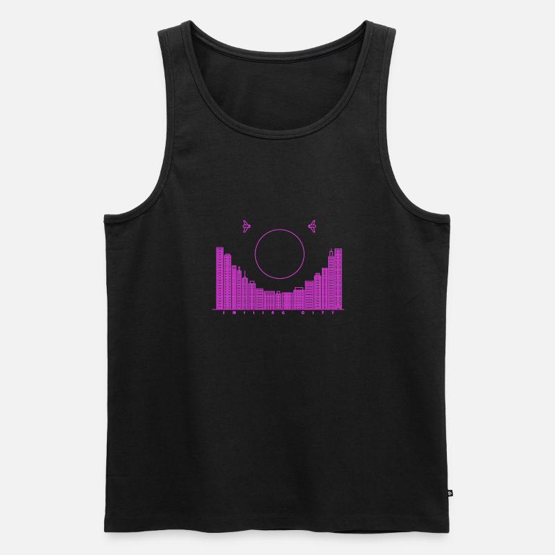 SmilingCity - lila Version - Männer Premium Bio Tank Top - Schwarz