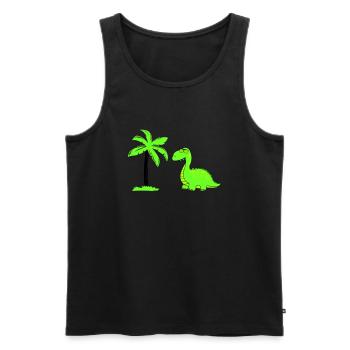 dinosaurier palme 02 - Männer Premium Bio Tank Top - Schwarz - Vorne - AI Model Male 178 light (178cm)