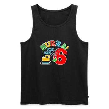 6. Geburstag Bagger - Männer Premium Bio Tank Top - Schwarz - Vorne - Michal (187cm)