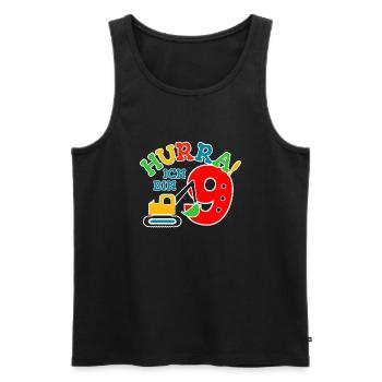 9. Geburstag Bagger - Männer Premium Bio Tank Top - Schwarz - Vorne - Michal (187cm)