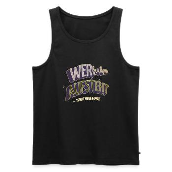 frühstück kaffeetasse coffeeshop humor geschenk - Männer Premium Bio Tank Top - Schwarz - Vorne - AI Model Male 178 light (178cm)