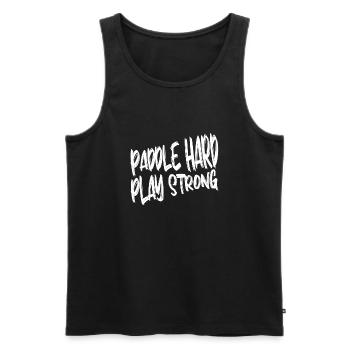 Canoe Polo - Paddle Hard Play Strong - Kanupolo - Men's Premium Organic Tank Top - black - Front - AI Model Male 178 light (178cm)