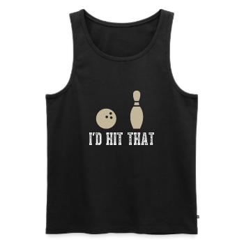 Drôle de cadeau de bowling que j’aurais frappé cette citation - Débardeur bio Premium Homme - noir - Devant - AI Model Male 178 light (178cm)