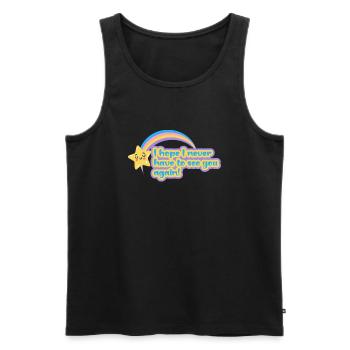Freches Abschieds-T-Shirt: Heller Abschied - Männer Premium Bio Tank Top - Schwarz - Vorne - AI Model Male 178 light (178cm)