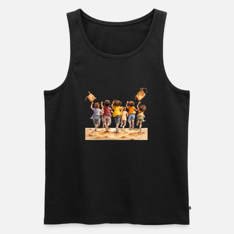 Schule aus, ab nach Hause - Männer Premium Bio Tank Top - Schwarz