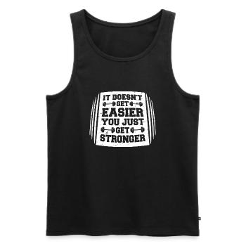 It Doesn't Get Easier You Just Get Stronger Gym - Men's Premium Organic Tank Top - black - Front - Michal (187cm)
