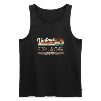2019 Born Vintage Geburtstagsgeschenk - Männer Premium Bio Tank Top - Schwarz - Vorne - Michal (187cm)