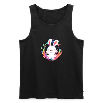 Strahlendes Kaninchen - Männer Premium Bio Tank Top - Schwarz - Vorne - AI Model Male 178 light (178cm)