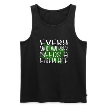 gift idea apprentice forester felling humor - Männer Premium Bio Tank Top - Schwarz - Vorne - Michal (187cm)