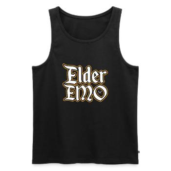 Elderemo - Men's Premium Organic Tank Top - black - Front - Michal (187cm)