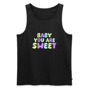 tu es gentil bébé - Débardeur bio Premium Homme - noir - Devant - Michal (187cm)