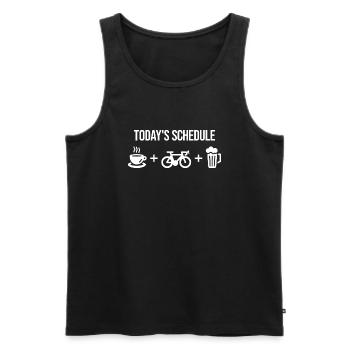 Today's program - coffee, cycling and beer - Men's Premium Organic Tank Top - black - Front - Michal (187cm)