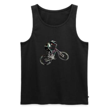 vtt descente - Débardeur bio Premium Homme - noir - Devant - Michal (187cm)