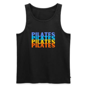Pilates - Men's Premium Organic Tank Top - black - Front - Michal (187cm)