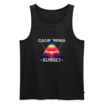 California Sunset - Men's Premium Organic Tank Top - black - Front - AI Model Male 178 light (178cm)