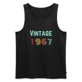 Vintage 1967 Retro Typography - Men's Premium Organic Tank Top - black - Front - AI Model Male 178 light (178cm)