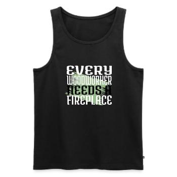 present idea carpenter funny arboriculture - Men's Premium Organic Tank Top - black - Front - AI Model Male 178 light (178cm)