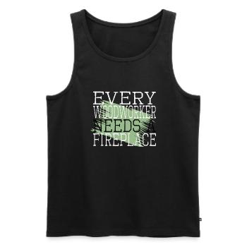 Carpenter Work Tshirts Blogger - Men's Premium Organic Tank Top - black - Front - Michal (187cm)