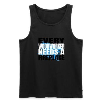 Humor Mason Construction Carpenter - Men's Premium Organic Tank Top - black - Front - AI Model Male 178 light (178cm)