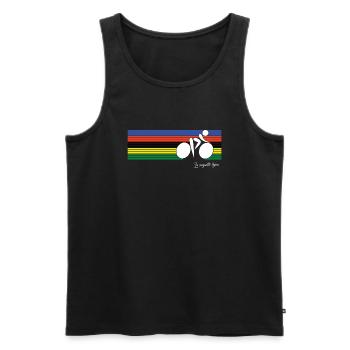 World Champion Cyclist #2 - Men's Premium Organic Tank Top - black - Front - Michal (187cm)