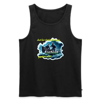 Sachsen gendern nicht bei starker See - Männer Premium Bio Tank Top - Schwarz - Vorne - AI Model Male 178 light (178cm)