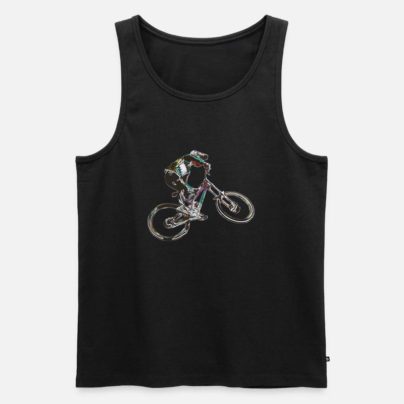 MTB-Abfahrt - Männer Premium Bio Tank Top - Schwarz