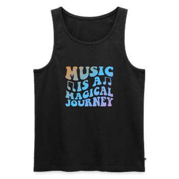 Music Is A Magical Journey - Männer Premium Bio Tank Top - Schwarz - Vorne - AI Model Male 178 light (178cm)