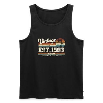 1983 Vintage Vintage Retro Geburtstagsgeschenk - Männer Premium Bio Tank Top - Schwarz - Vorne - AI Model Male 178 light (178cm)