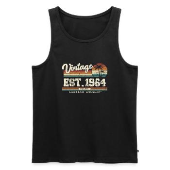 1964 Vintage Vintage Retro Geburtstagsgeschenk - Männer Premium Bio Tank Top - Schwarz - Vorne - AI Model Male 178 light (178cm)