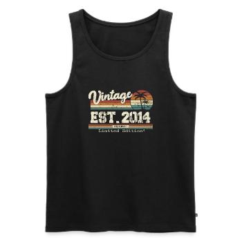 2014 Vintage Vintage Retro Birthday Gift - Men's Premium Organic Tank Top - black - Front - AI Model Male 178 light (178cm)
