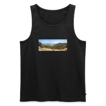 Landschaftsansicht des Strandes Kefalos Insel Kos Süd - Männer Premium Bio Tank Top - Schwarz - Vorne - AI Model Male 178 light (178cm)