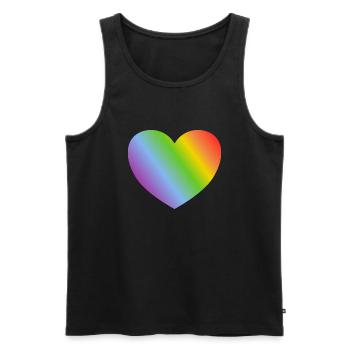 Regenbogen-Herz - Männer Premium Bio Tank Top - Schwarz - Vorne - AI Model Male 178 light (178cm)