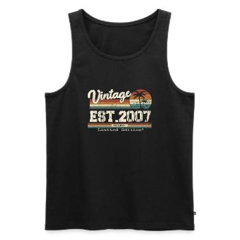 2007 Vintage Vintage Retro Birthday Gift - Men's Premium Organic Tank Top - black - Front - Michal (187cm)