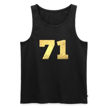 71 Gold Glitter - 71 Geburtstag - Männer Premium Bio Tank Top - Schwarz - Vorne - AI Model Male 178 light (178cm)