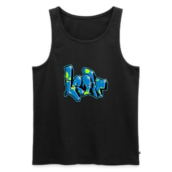 Leon Graffiti Name Printable on Everything - Men's Premium Organic Tank Top - black - Front - AI Model Male 178 light (178cm)