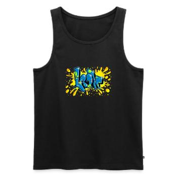 Leon graffiti splash name printable on everything - Men's Premium Organic Tank Top - black - Front - AI Model Male 178 light (178cm)