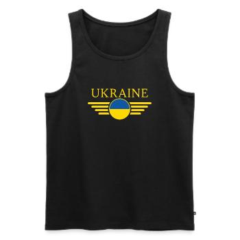 J’aime l’Ukraine, T-shirt design de style élégance - Débardeur bio Premium Homme - noir - Devant - Michal (187cm)