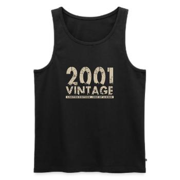 Jahrgang 2001 Bursdag - Unikat - Männer Premium Bio Tank Top - Schwarz - Vorne - Michal (187cm)