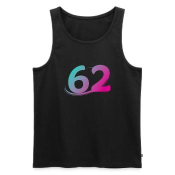 Nummer 62 mehrfarbig - Männer Premium Bio Tank Top - Schwarz - Vorne - Michal (187cm)