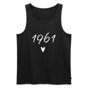 1961 coeur anniversaire - Débardeur bio Premium Homme - noir - Devant - Michal (187cm)