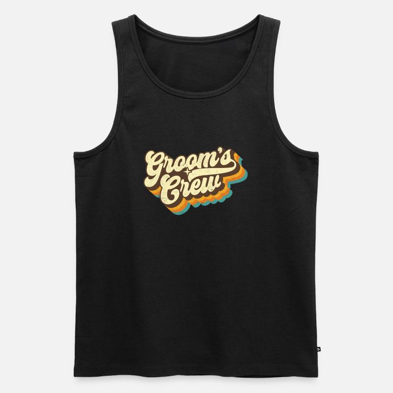 Groom's Crew - Junggesellenabschied Hochzeitsspaß - Männer Premium Bio Tank Top - Schwarz