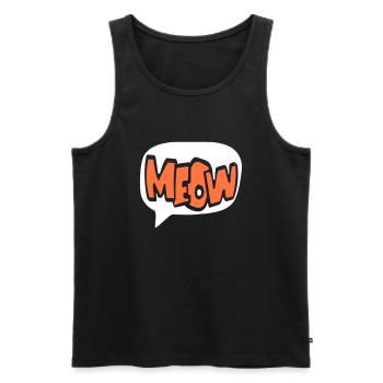 Meow Cat Meow Letters Speech Bubble Text Quote - Men's Premium Organic Tank Top - black - Front - Michal (187cm)