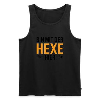 Bin mit der Hexe Funny Halloween - Männer Premium Bio Tank Top - Schwarz - Vorne - Michal (187cm)