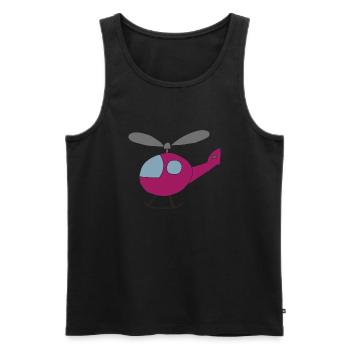 Hélicoptère Rose - Débardeur bio Premium Homme - noir - Devant - Michal (187cm)
