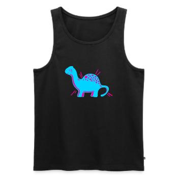 Dino Dinosaurier niedlich süß cartoon comic Pink - Männer Premium Bio Tank Top - Schwarz - Vorne - AI Model Male 178 light (178cm)