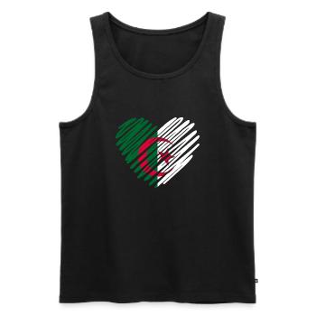 Algeria Flag Heart Design - Men's Premium Organic Tank Top - black - Front - Michal (187cm)