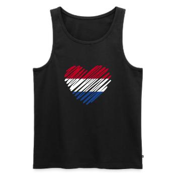 Drapeau des Pays-Bas Coeur Design - Débardeur bio Premium Homme - noir - Devant - AI Model Male 178 light (178cm)