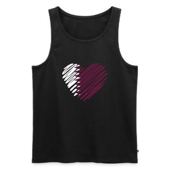 Heart-Shaped Qatar Flag - Proud Qatari Design - Men's Premium Organic Tank Top - black - Front - AI Model Male 178 light (178cm)