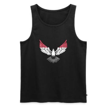 Yemen Dove - Solidaire du Yémen - Débardeur bio Premium Homme - noir - Devant - Michal (187cm)